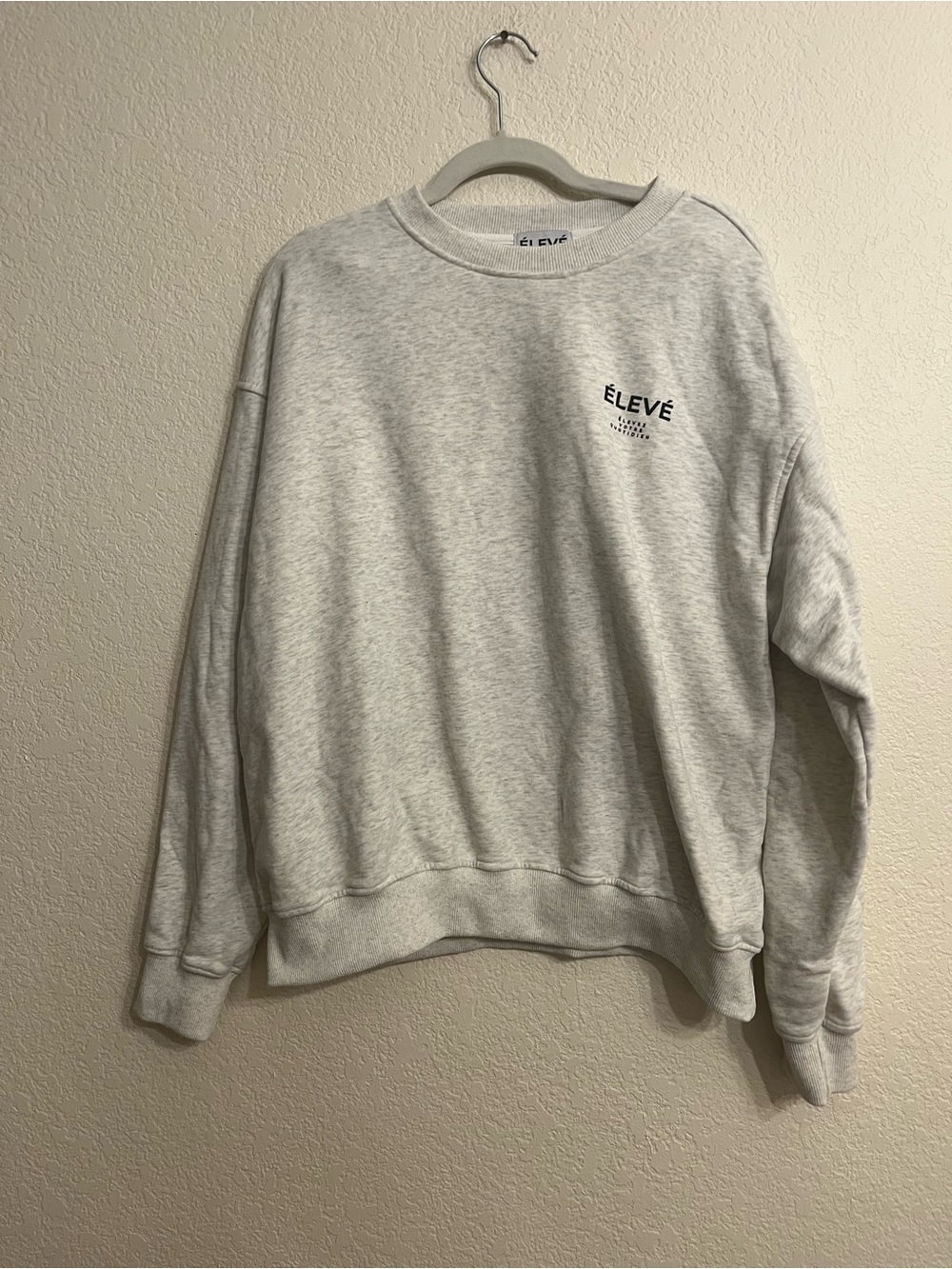 Lightweight Comfy Heather Crewneck Sweatshirt in Light Gray